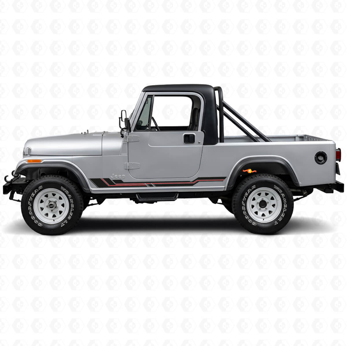 Curved Lines Rocker Panel Vinyl Decal for Jeep CJ-8 Scrambler 1981-1986