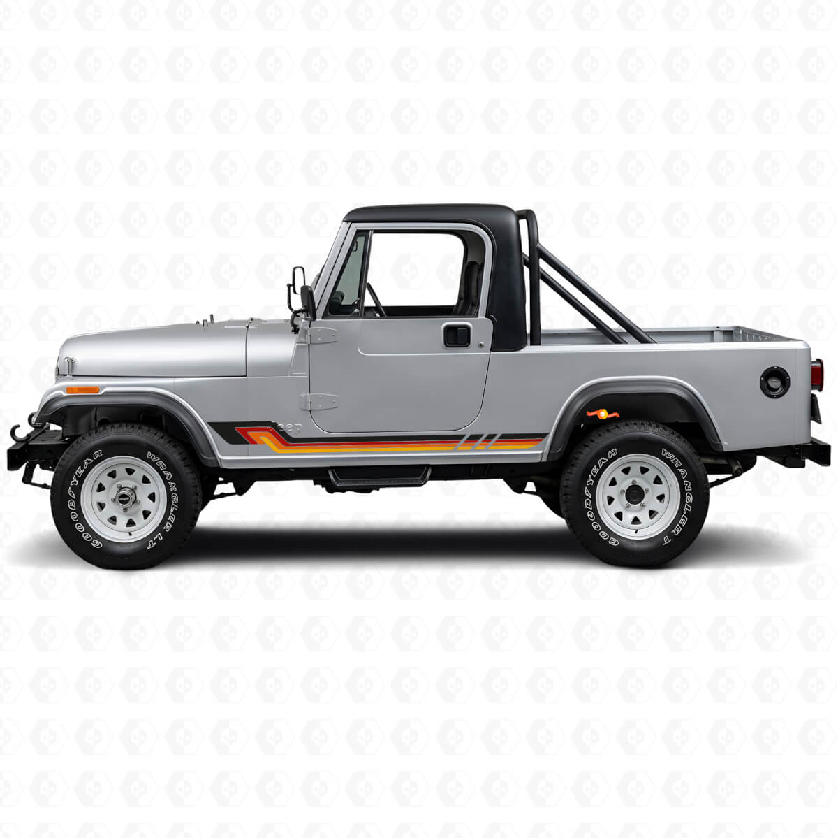 Vintage Style Side Stripes Vinyl Decal for Jeep CJ-8 Scrambler 1981-1986