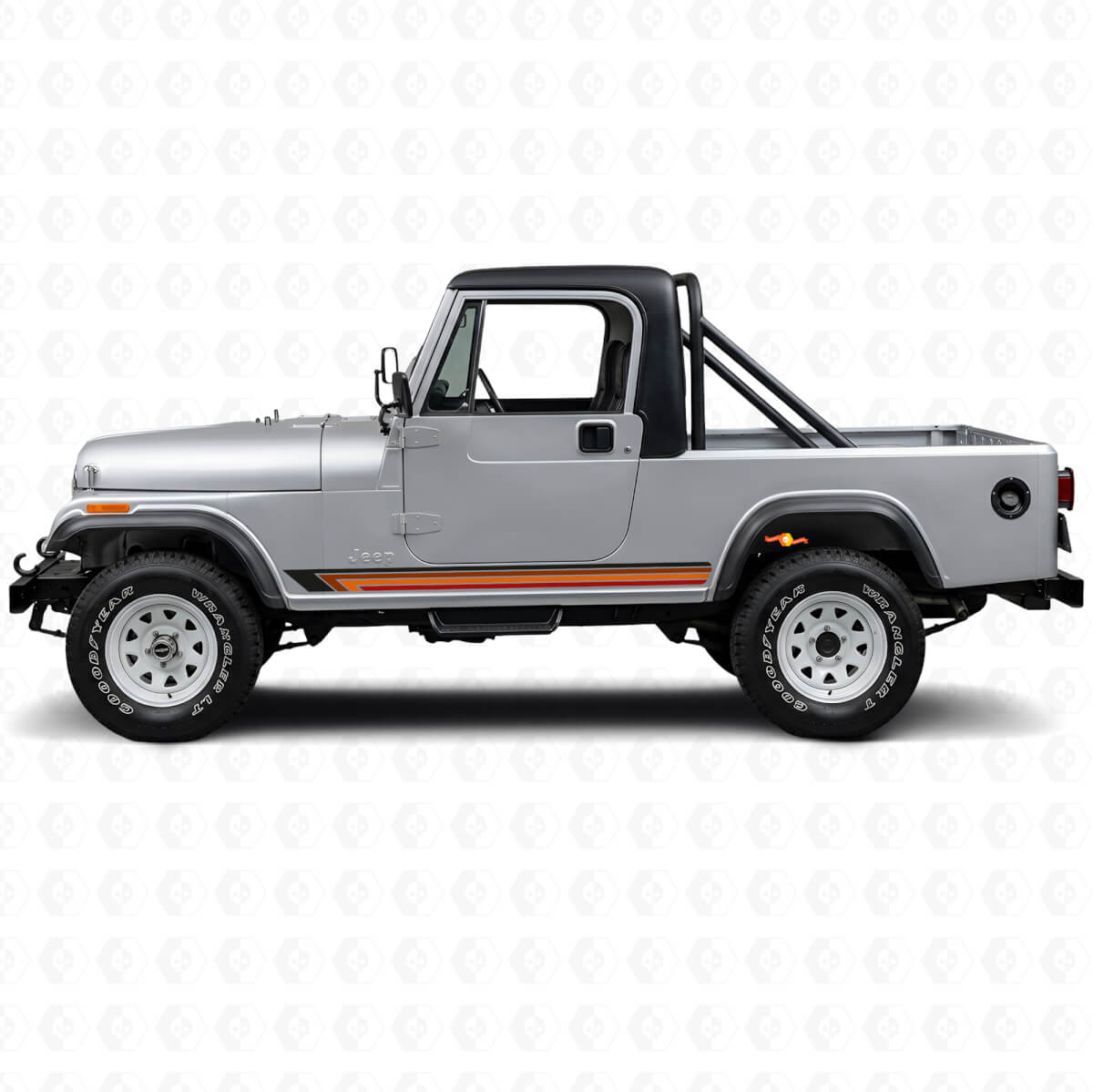 Vintage Straight Stripes Side Vinyl Decal for Jeep CJ-8 Scrambler 1981-1986