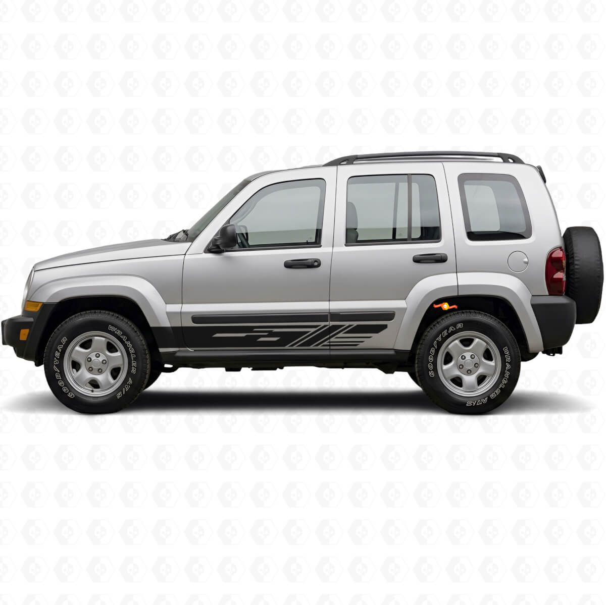 Decorated Side Stripes Vinyl Decal Kit for Jeep Liberty 2002-2012