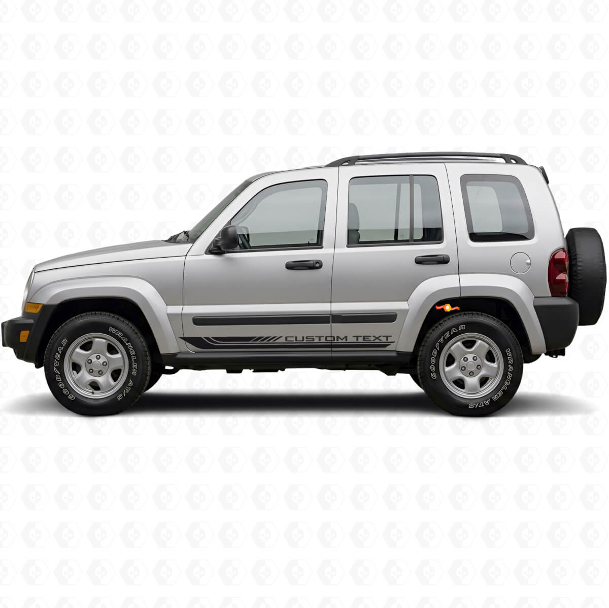 Checkered Curved Side Stripes Vinyl Decal for Jeep Liberty 2002-2012