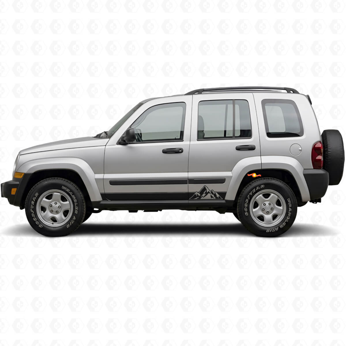 Mountains Style Stripes Side Vinyl Decal for Jeep Liberty 2002-2012