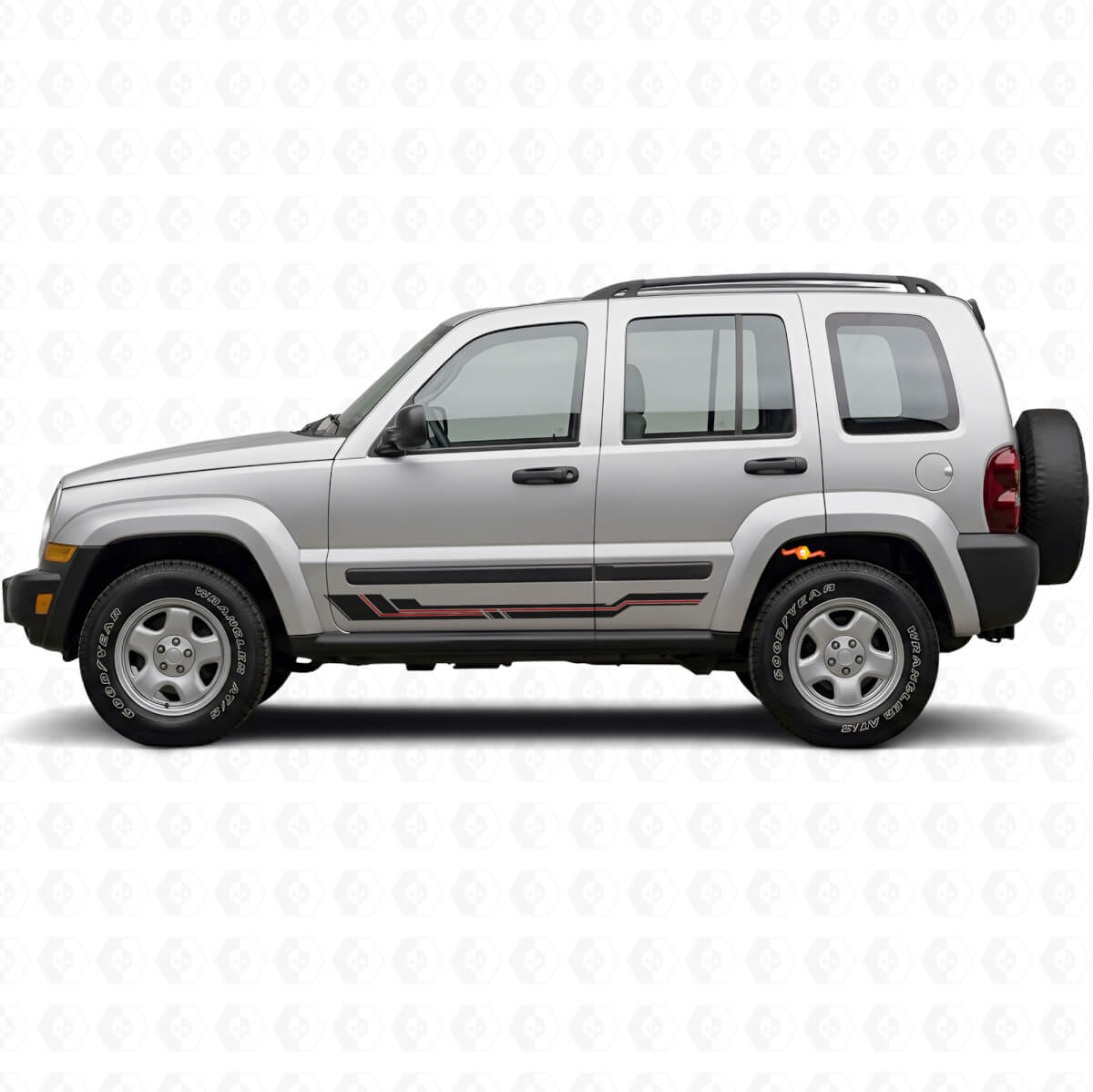 Curved Lines Rocker Panel Vinyl Decal for Jeep Liberty 2002-2012
