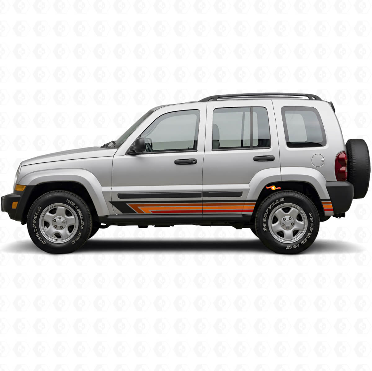 Vintage Straight Stripes Side Vinyl Decal for Jeep Liberty 2002-2012