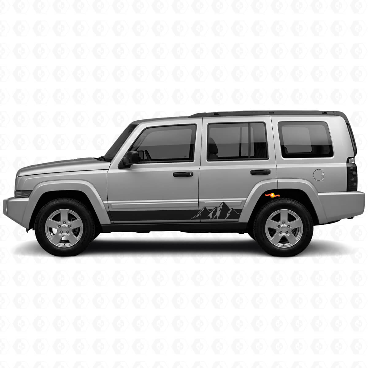 Mountains Wide Stripes Side Vinyl Decal for Jeep Commander 2006-2010