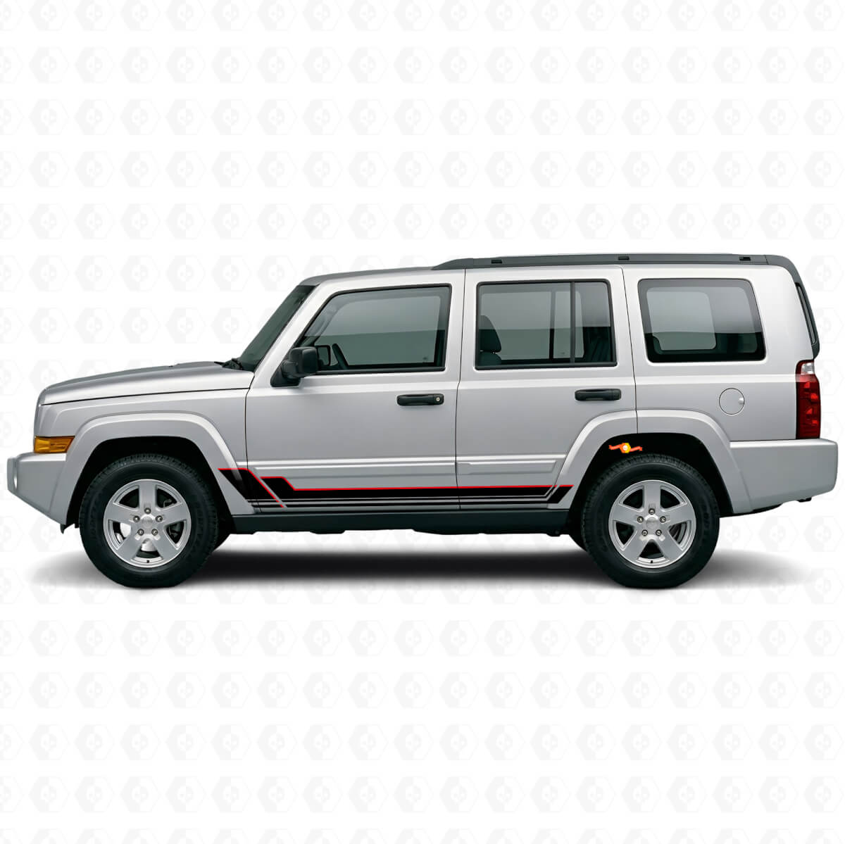 Twin Stripes Rocker Panel Vinyl Decal for Jeep Commander 2006-2010