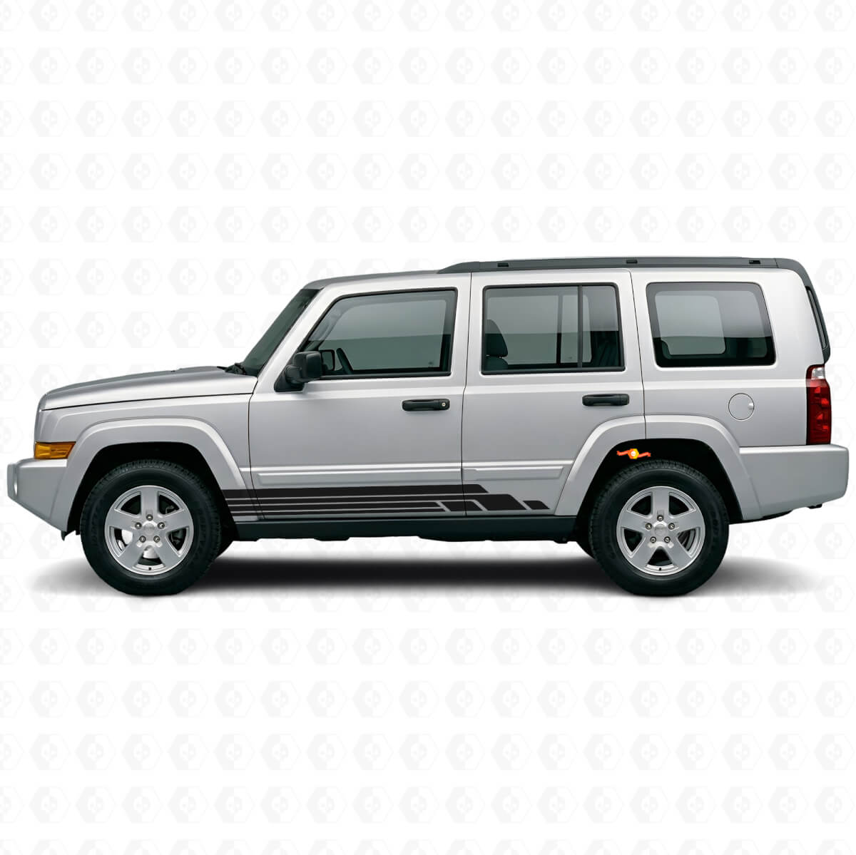 Curved Stripes Side Vinyl Decal Kit for Jeep Commander 2006-2010