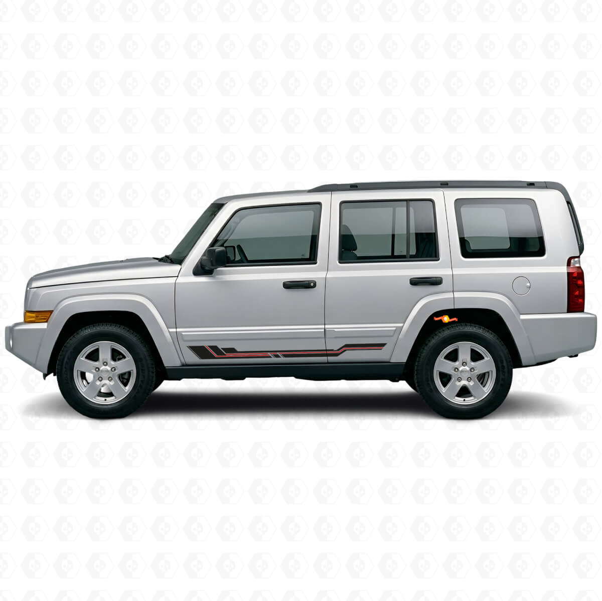 Curved Lines Rocker Panel Vinyl Decal for Jeep Commander 2006-2010
