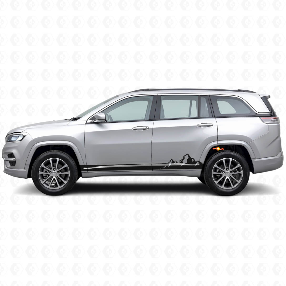 Mountains Thin Stripes Side Vinyl Decal for Jeep Commander Meridian 2021+