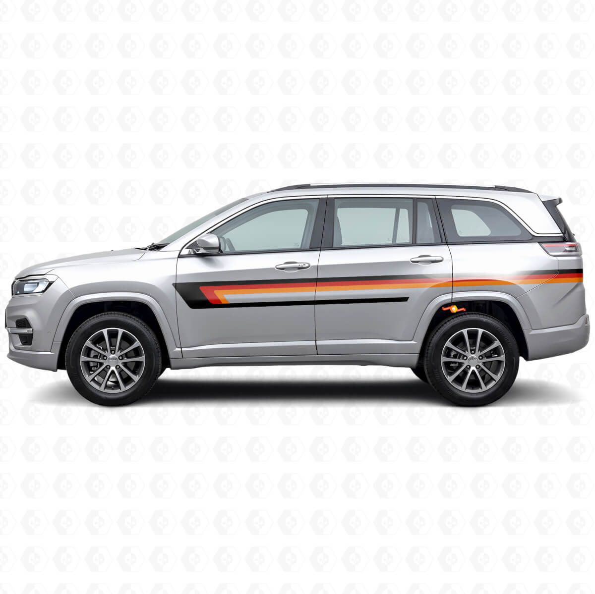 Triple Stripes Door Side Vinyl Decal for Jeep Commander Meridian 2021+