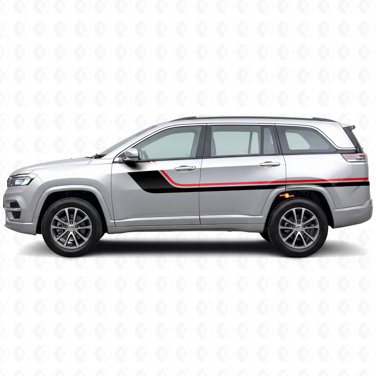 Twin Stripes Side Vinyl Decal for Jeep Commander Meridian 2021+