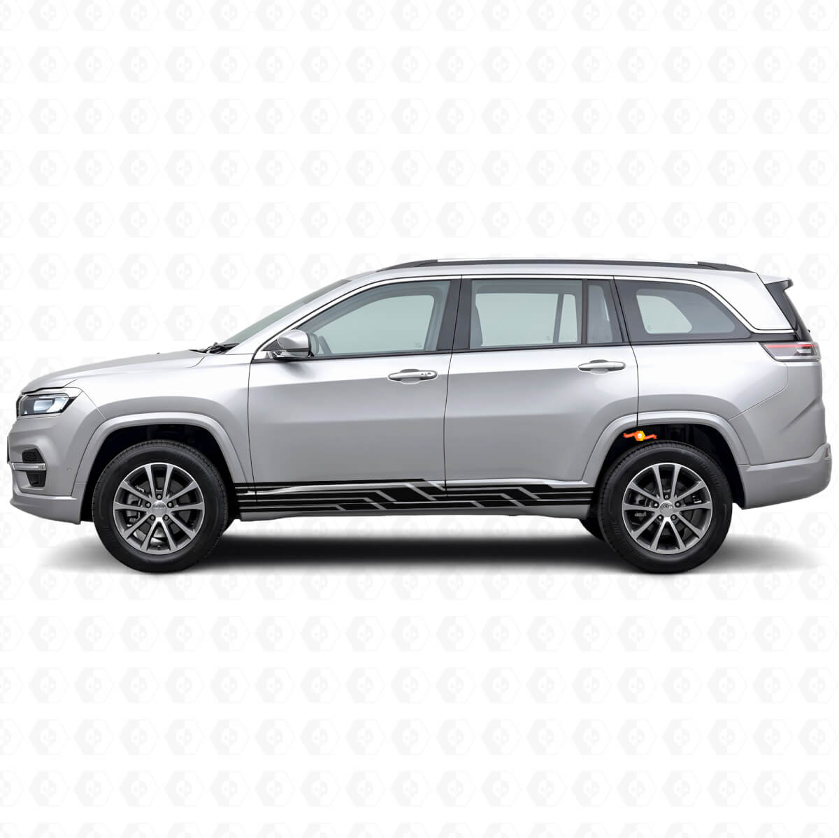 Intertwined Stripes Side Vinyl Decal for Jeep Commander Meridian 2021+