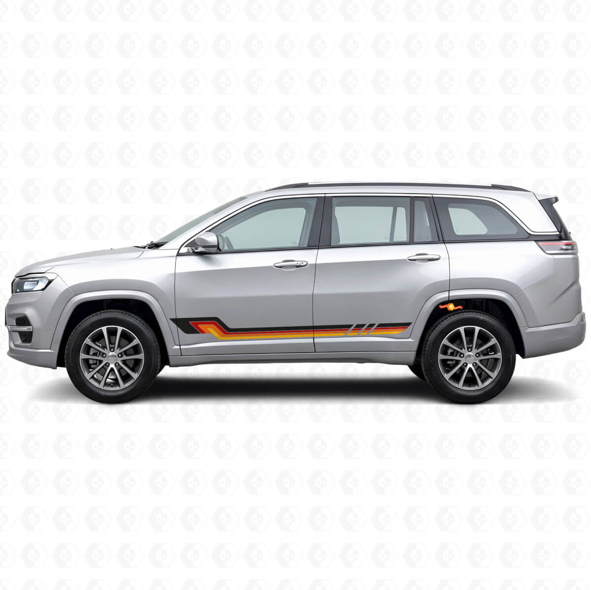 Vintage Style Side Stripes Vinyl Decal for Jeep Commander Meridian 2021+