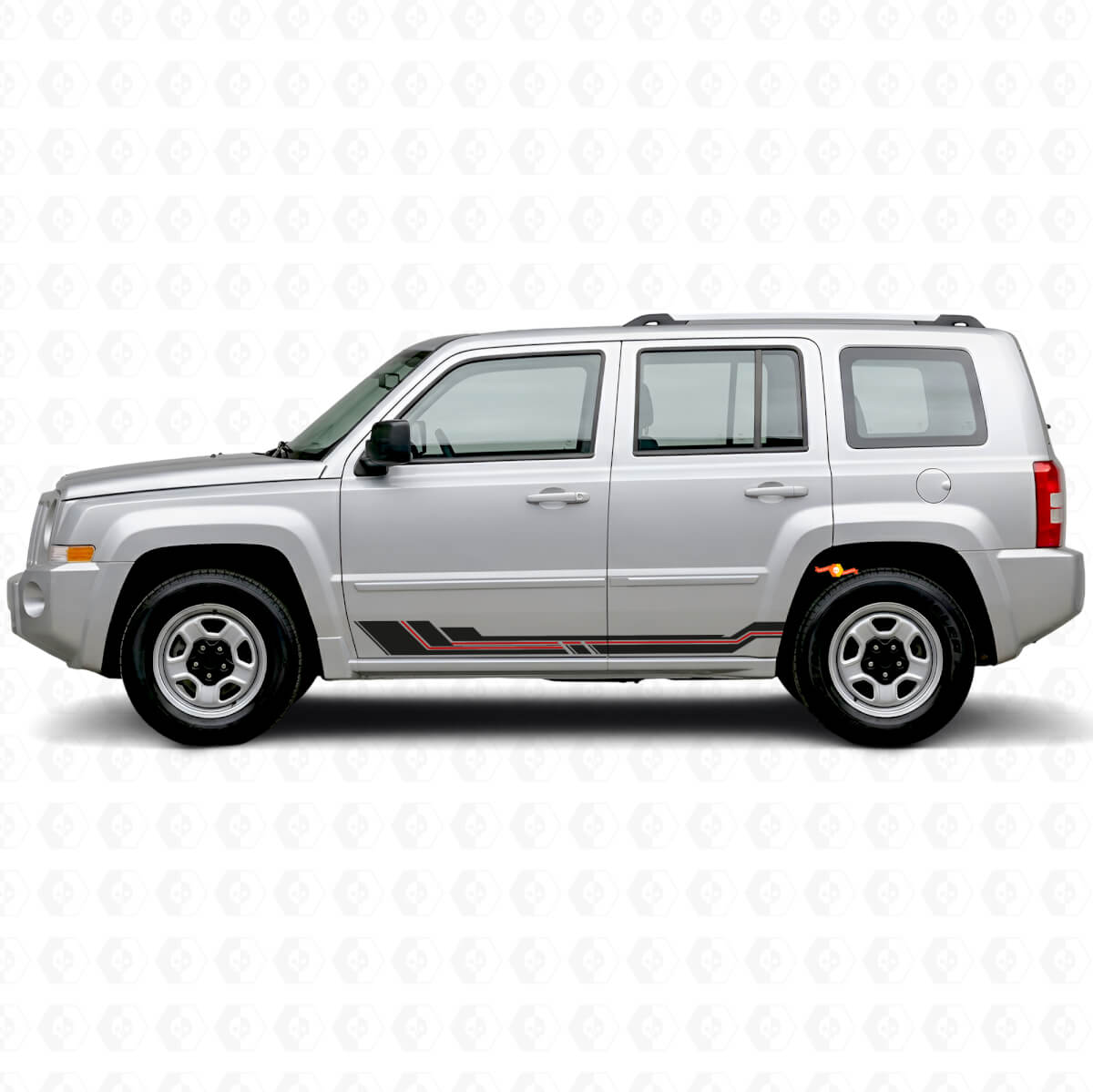 Curved Lines Rocker Panel Vinyl Decal for Jeep Patriot 2007-2017