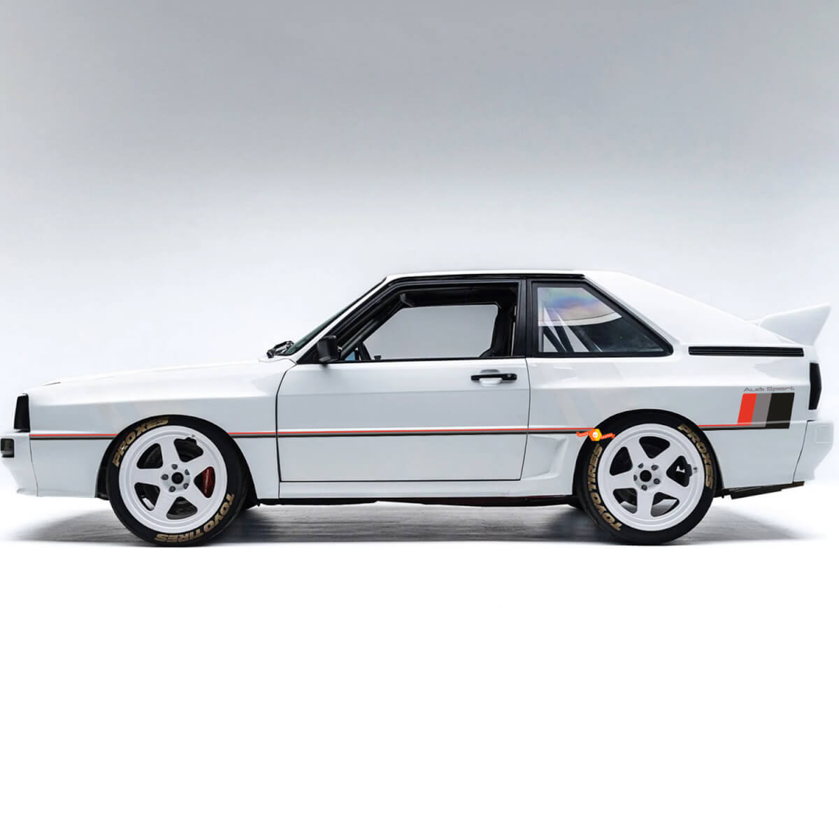 Vintage Style Side Stripes Vinyl Decal For Audi Quattro Coupe 1980 
