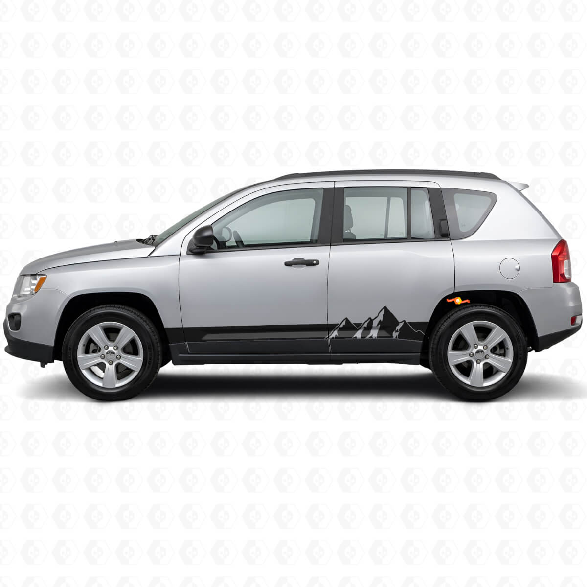 Mountains Wide Stripes Side Vinyl Decal for Jeep Compass 2007-2016