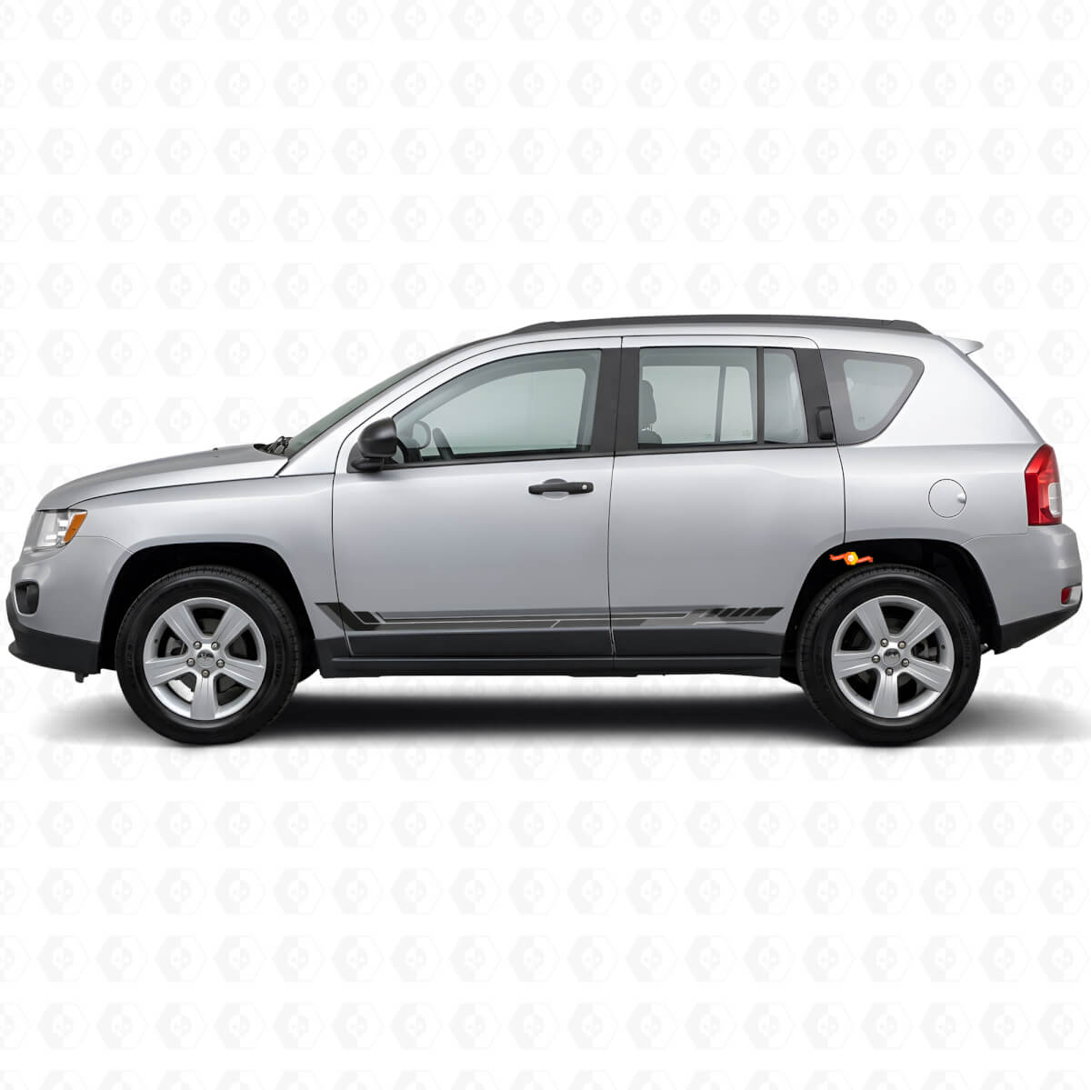 Racing Style Side Stripes Vinyl Decal for Jeep Compass 2007-2016