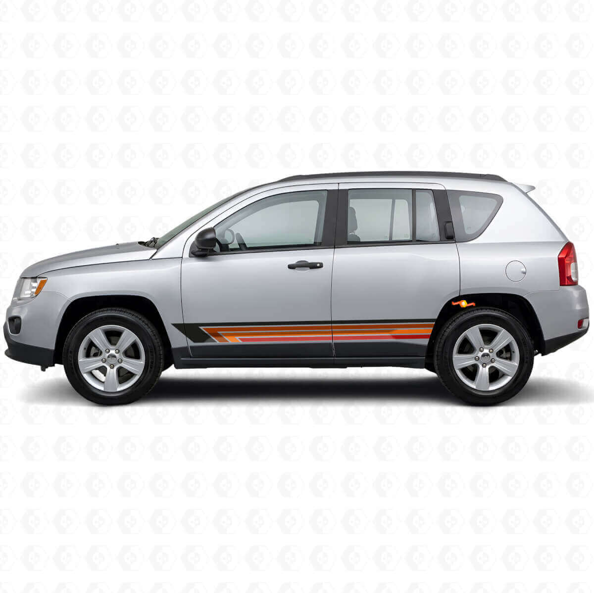Vintage Straight Stripes Side Vinyl Decal for Jeep Compass 2007-2016 