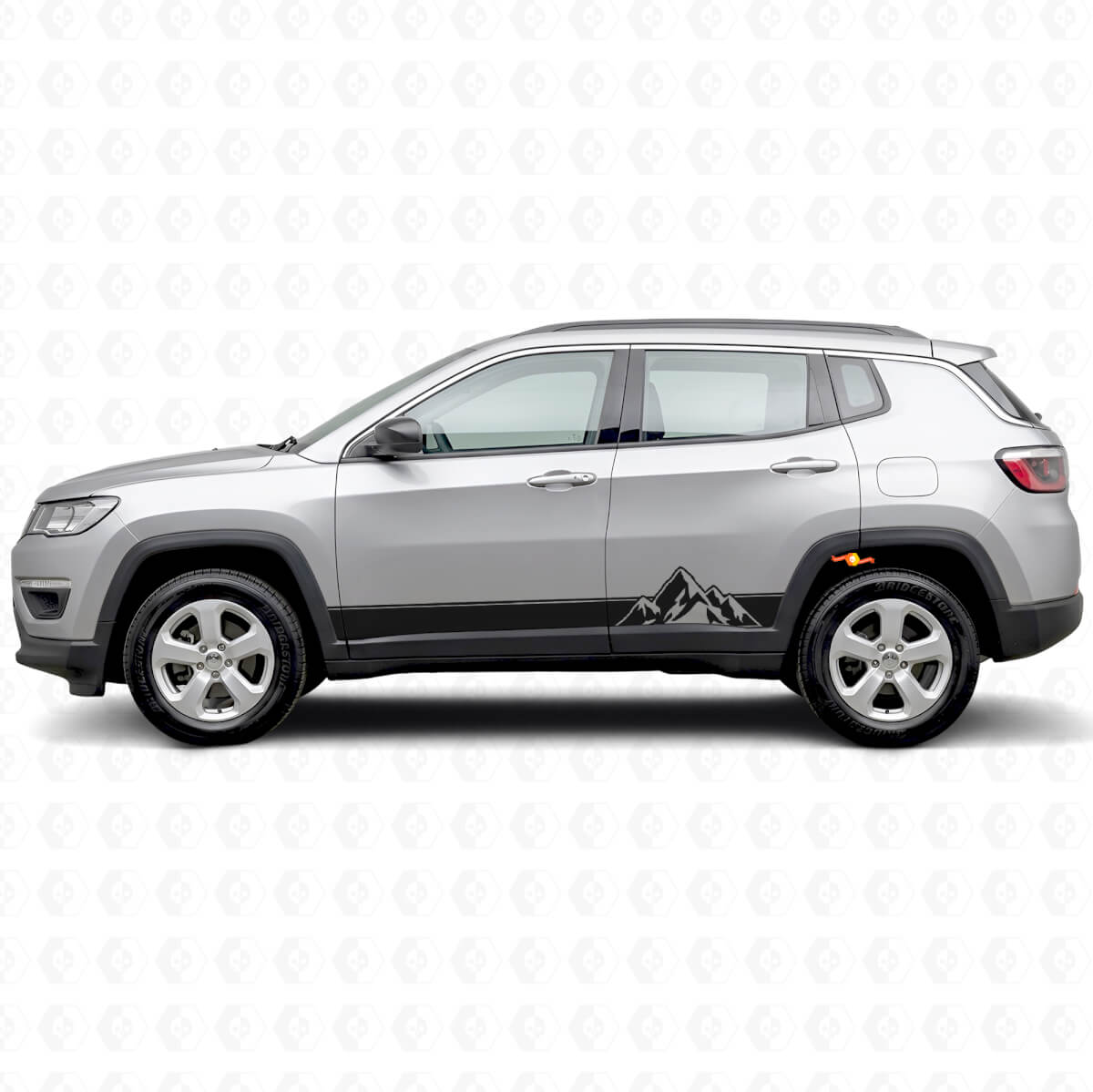 Mountains Style Stripes Side Vinyl Decal for Jeep Compass 2016+