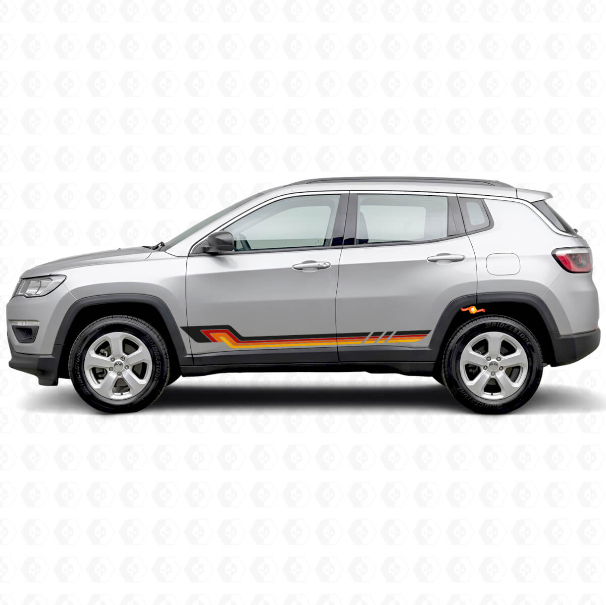 Vintage Style Side Stripes Vinyl Decal for Jeep Compass 2016+