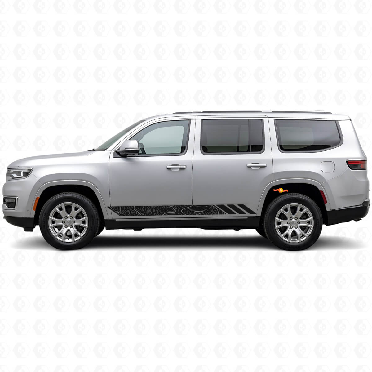 Topographic Style Stripes Side Vinyl Decal for Jeep Wagoneer 2022+