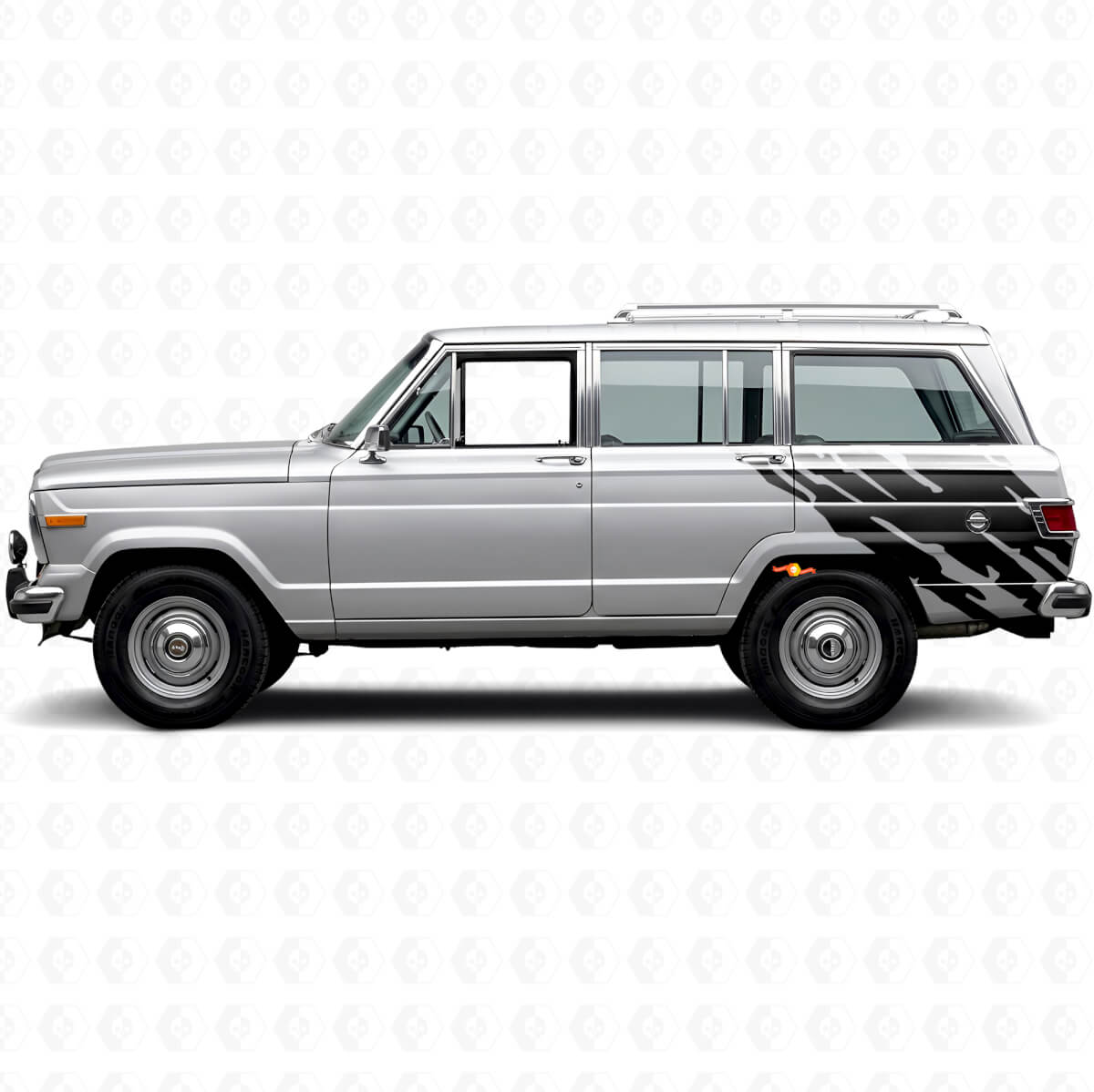 Mud Splash Graphic Rear Side Vinyl Decal for Jeep Wagoneer 1963-1991