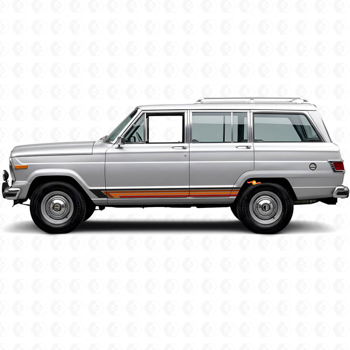 Vintage Straight Stripes Side Vinyl Decal for Jeep Wagoneer 1963-1991