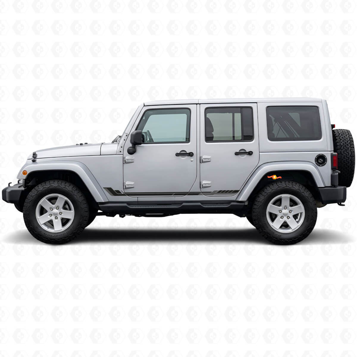 Racing Style Side Stripes Vinyl Decal for Jeep Wrangler JK 2007-2018