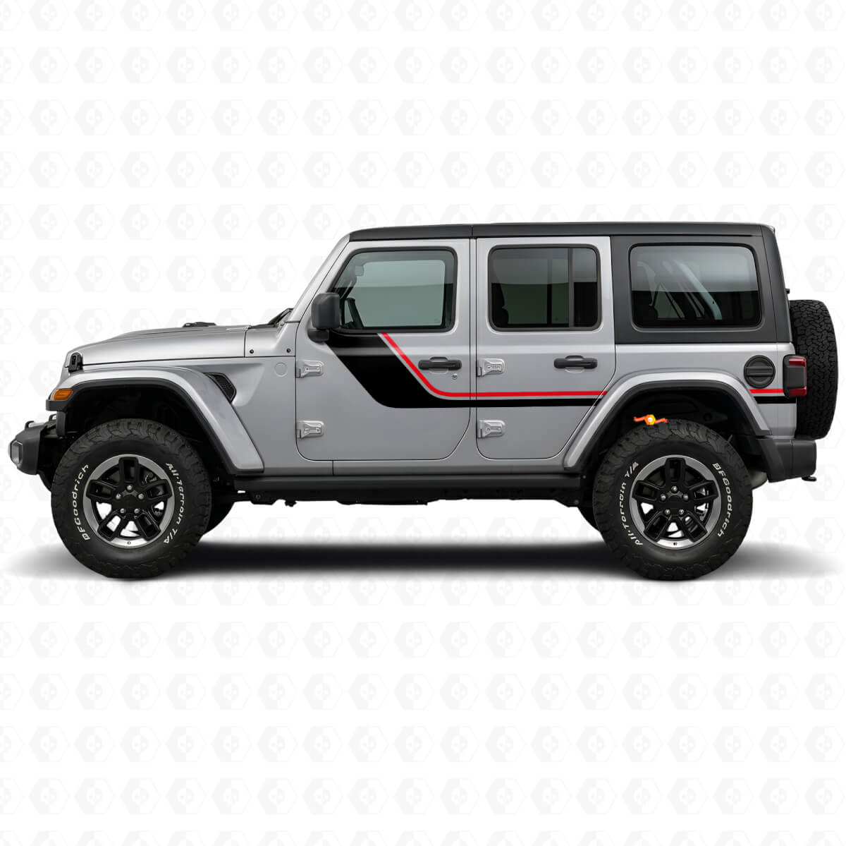 Twin Stripes Side Vinyl Decal for Jeep Wrangler JL 2018+