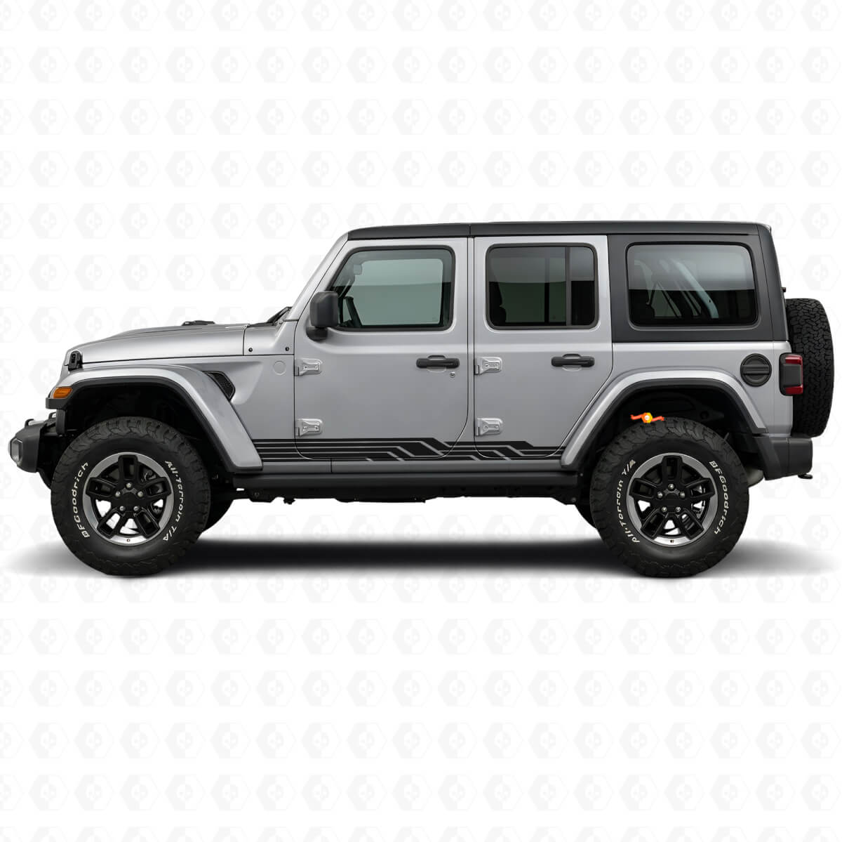 Intertwined Stripes Side Vinyl Decal for Jeep Wrangler JL 2018+