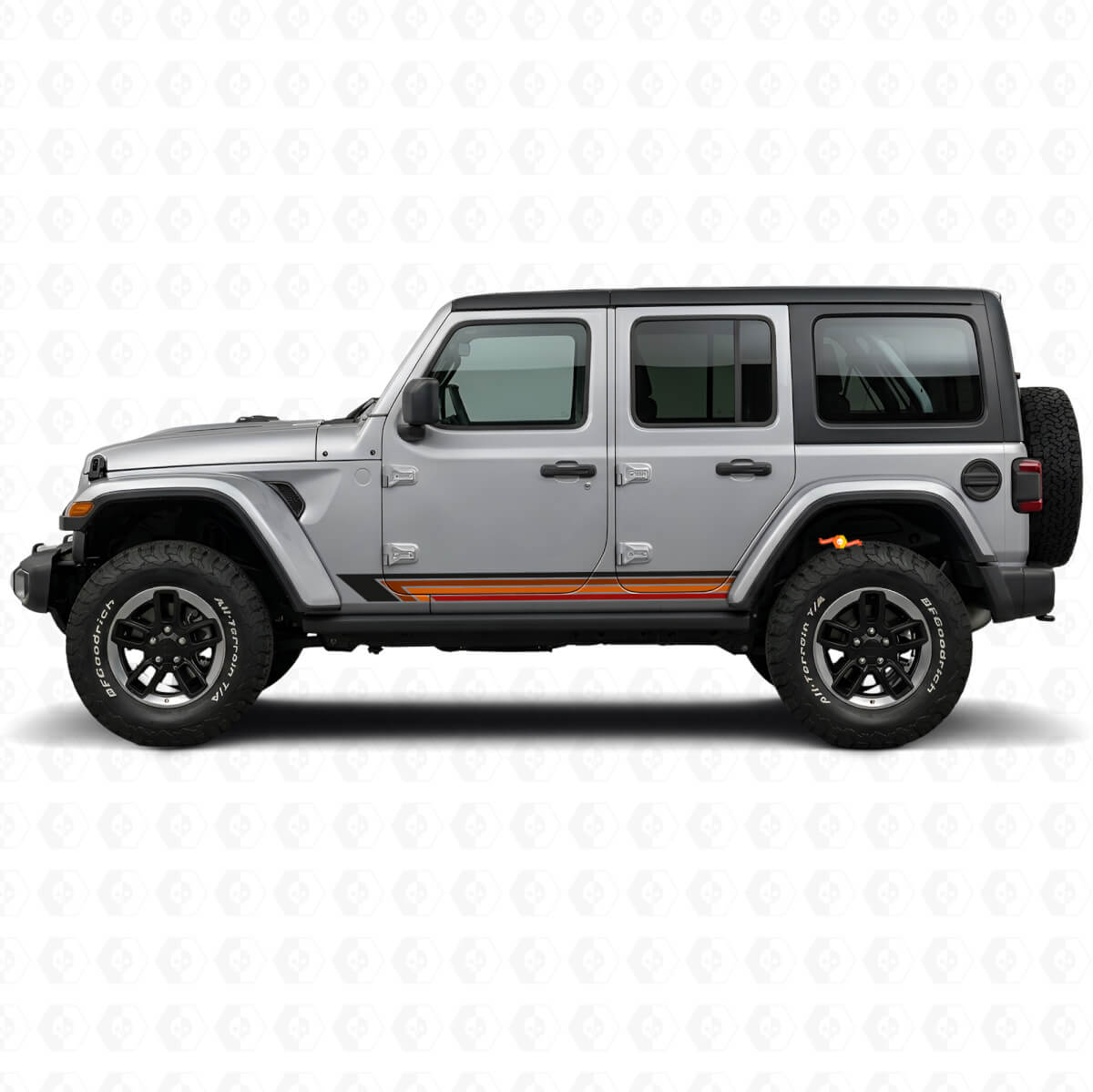 Vintage Straight Stripes Side Vinyl Decal for Jeep Wrangler JL 2018+