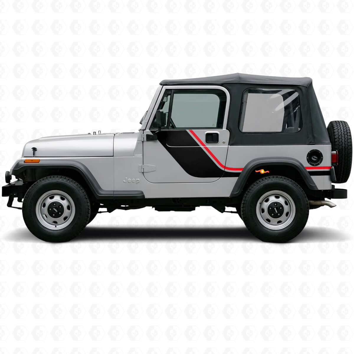 Twin Stripes Side Vinyl Decal for Jeep Wrangler YJ 1987-1995