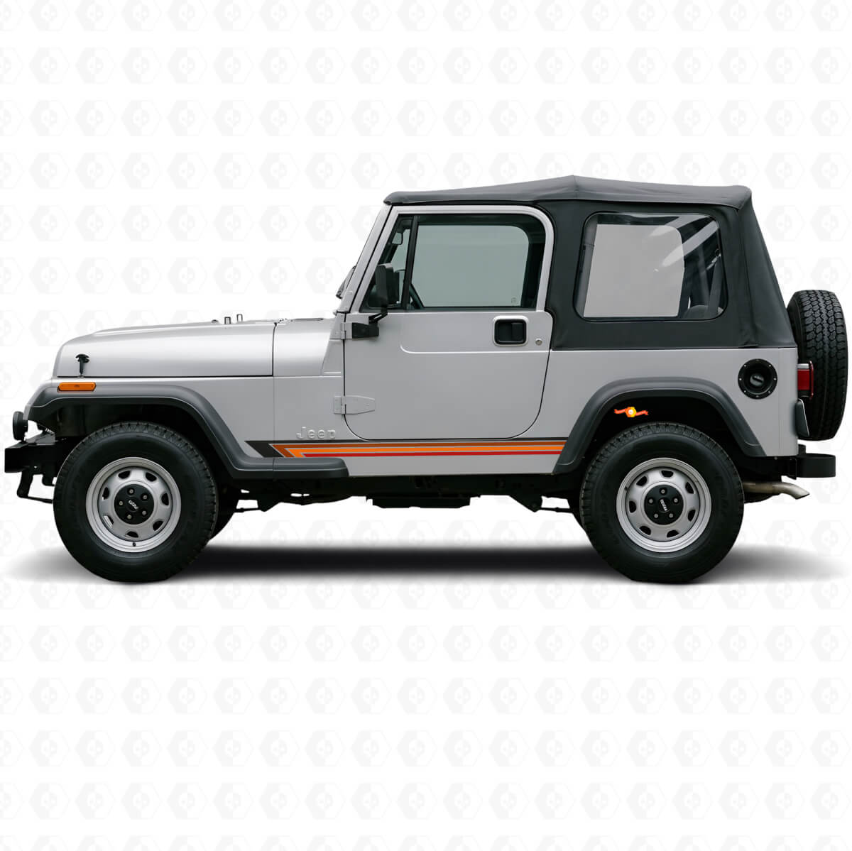 Vintage Straight Stripes Side Vinyl Decal for Jeep Wrangler YJ 1987-1995
