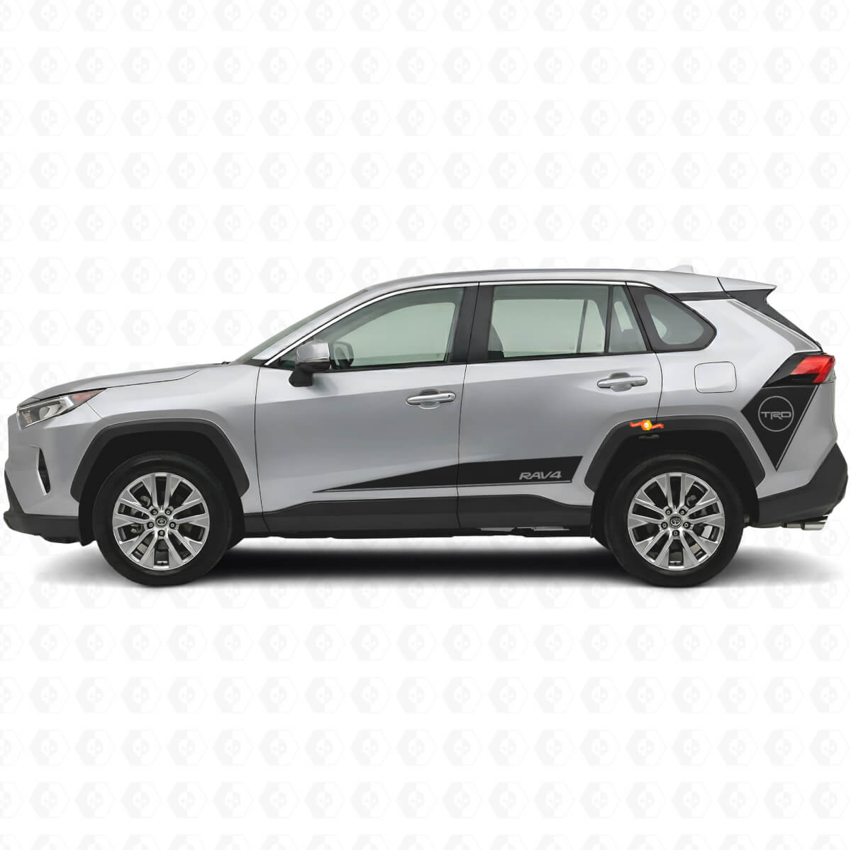 TRD Hockey Style Side Stripes Vinyl Decal For Toyota RAV4 2019-2024