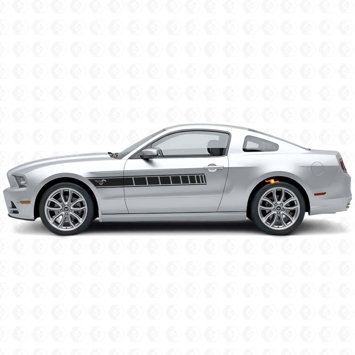 Horse Logo Side Stripes Vinyl Decal Kit for Musclecar Musclecarmodel 2010-2014