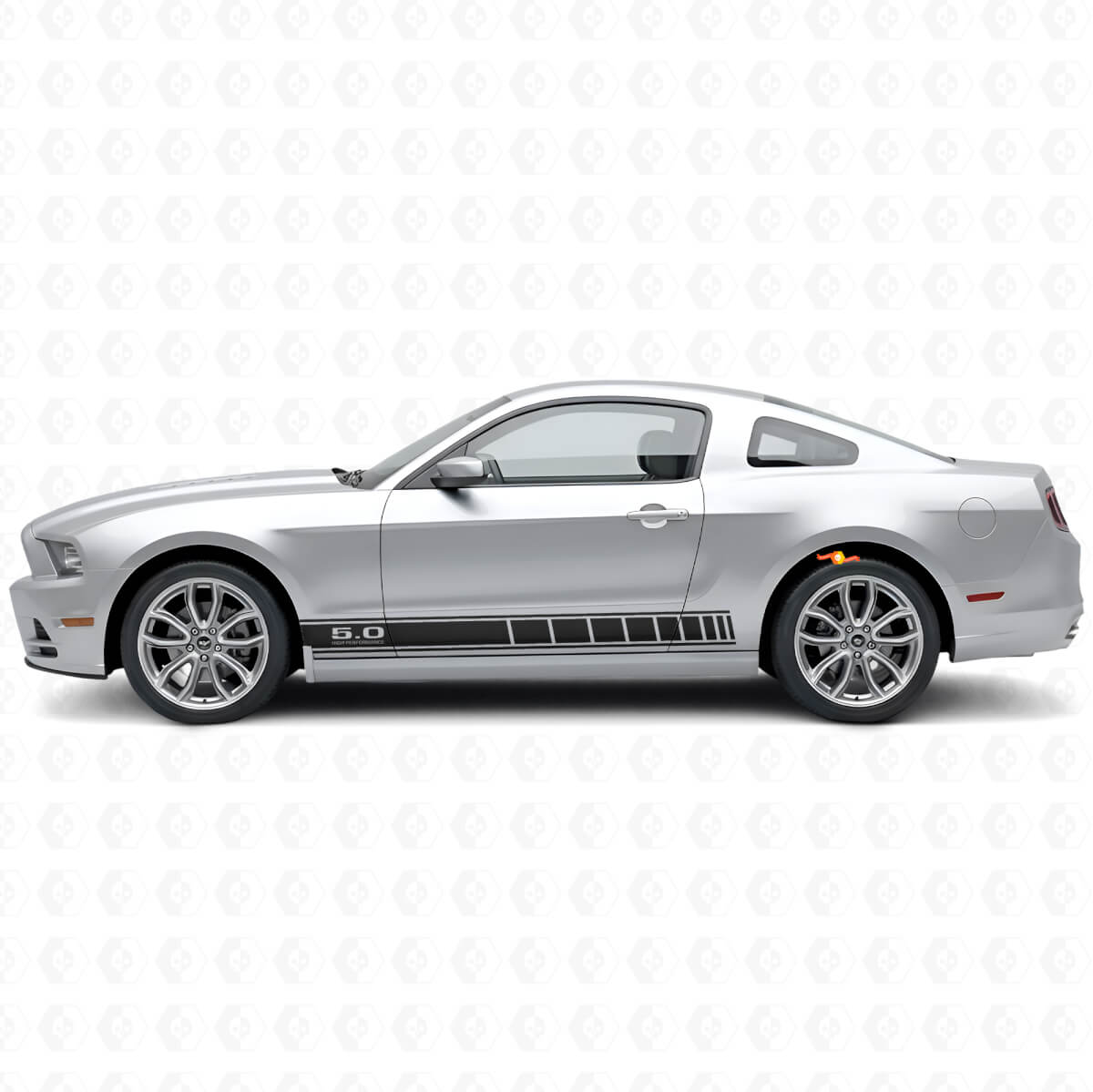 5.0 High Performance Rocker Panel Stripes Vinyl Decal Kit for Musclecar 2010-14