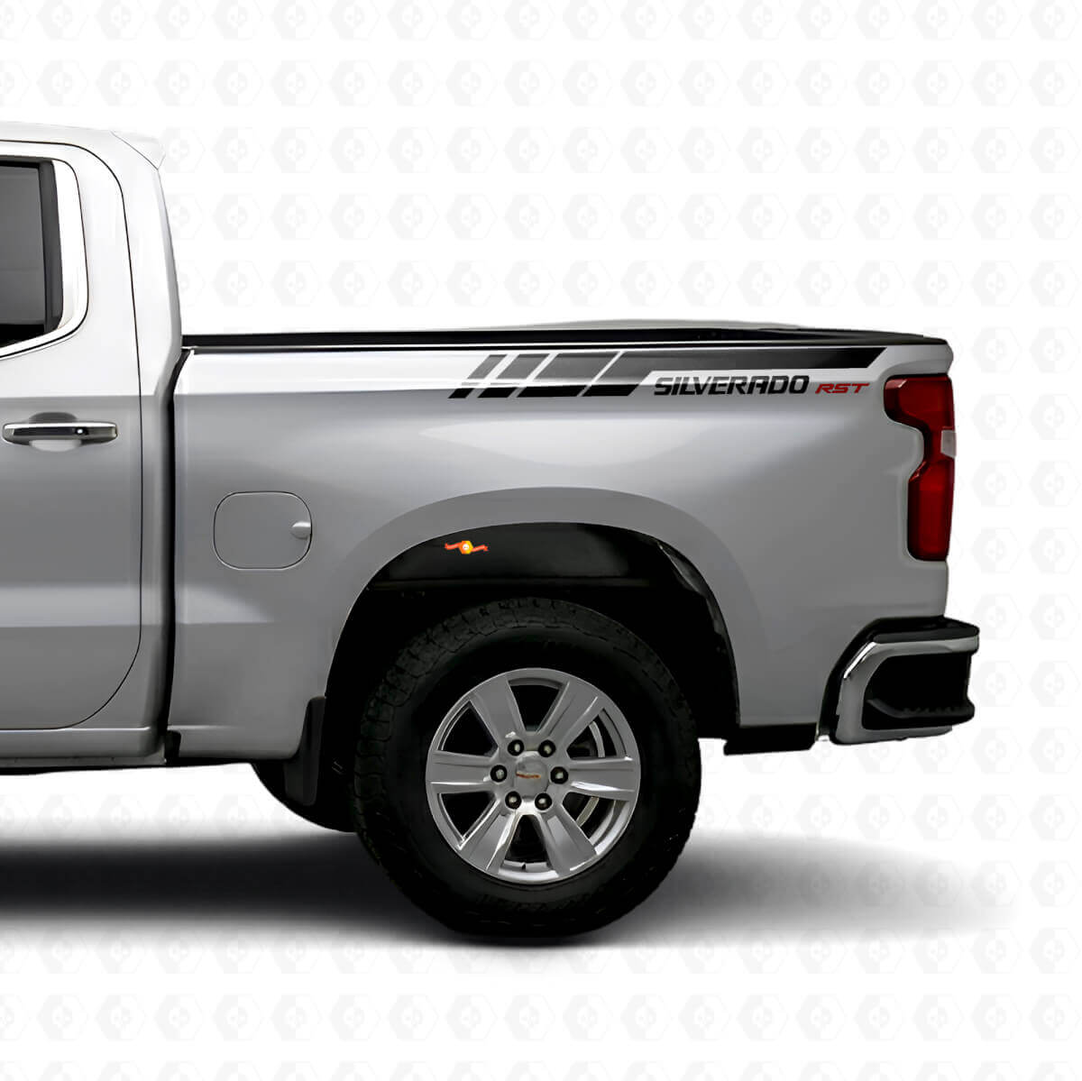 Silverado RST Rear Side Stripes Vinyl Decal Kit For Chevrolet Silverado 2019-2023
