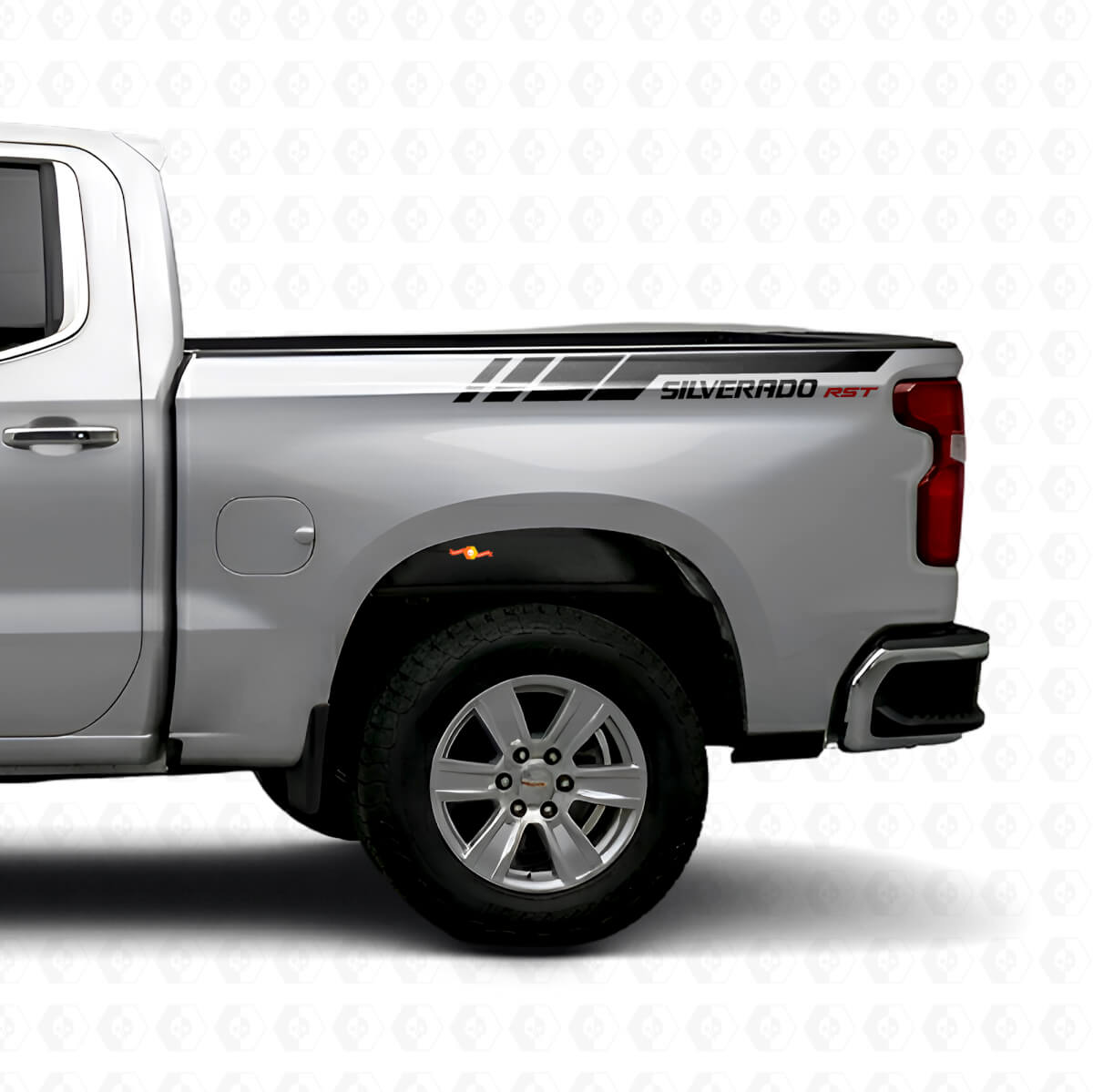 Silverado RST Rear Side Stripes Vinyl Decal Kit For Chevrolet Silverado 2019-2023