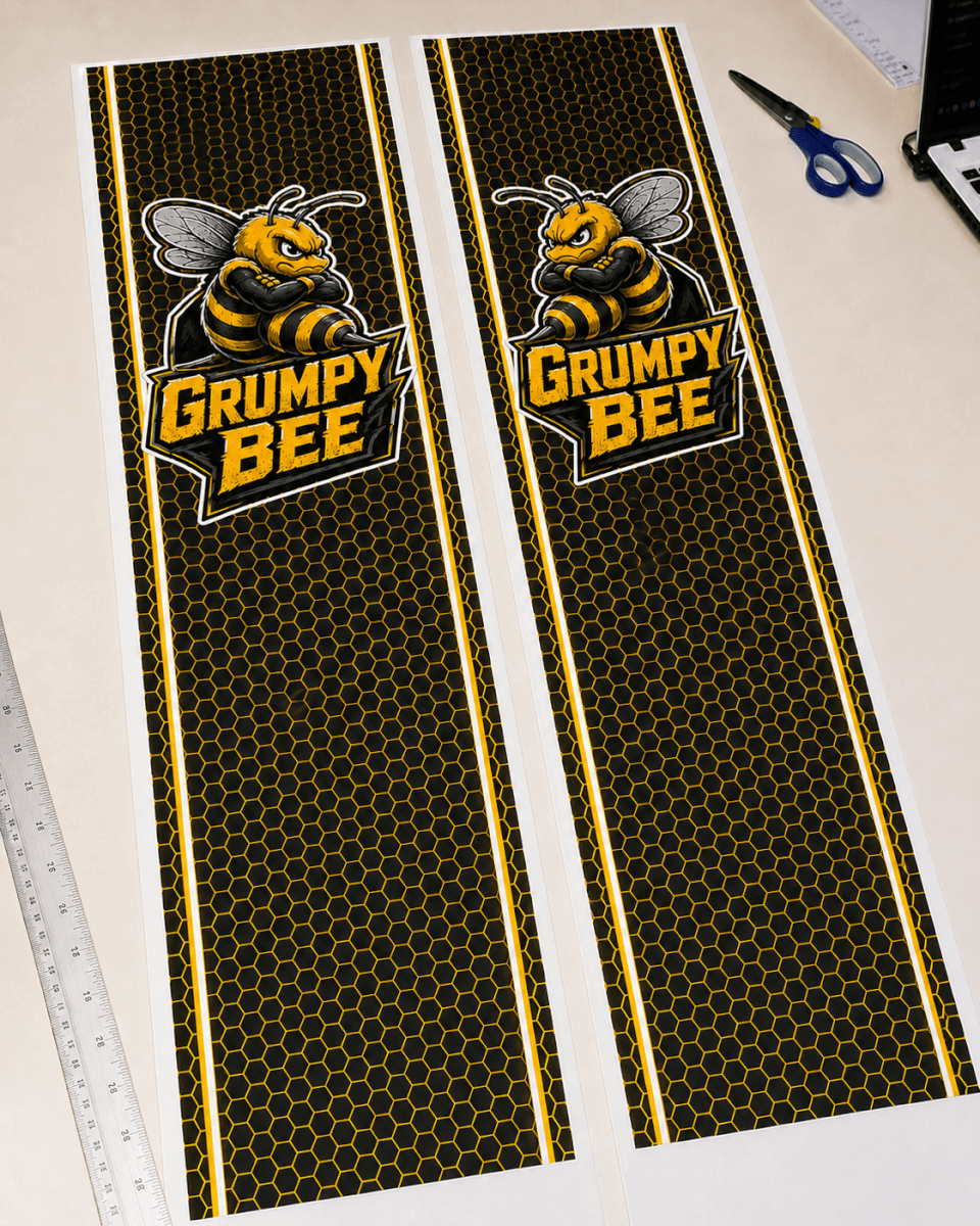 Truck Bed Side Stripe Grumpy Bee Rumble Bee Concept Vinyl Sticker Decal Printed Lamination for Dodge Ram 1500 2500
