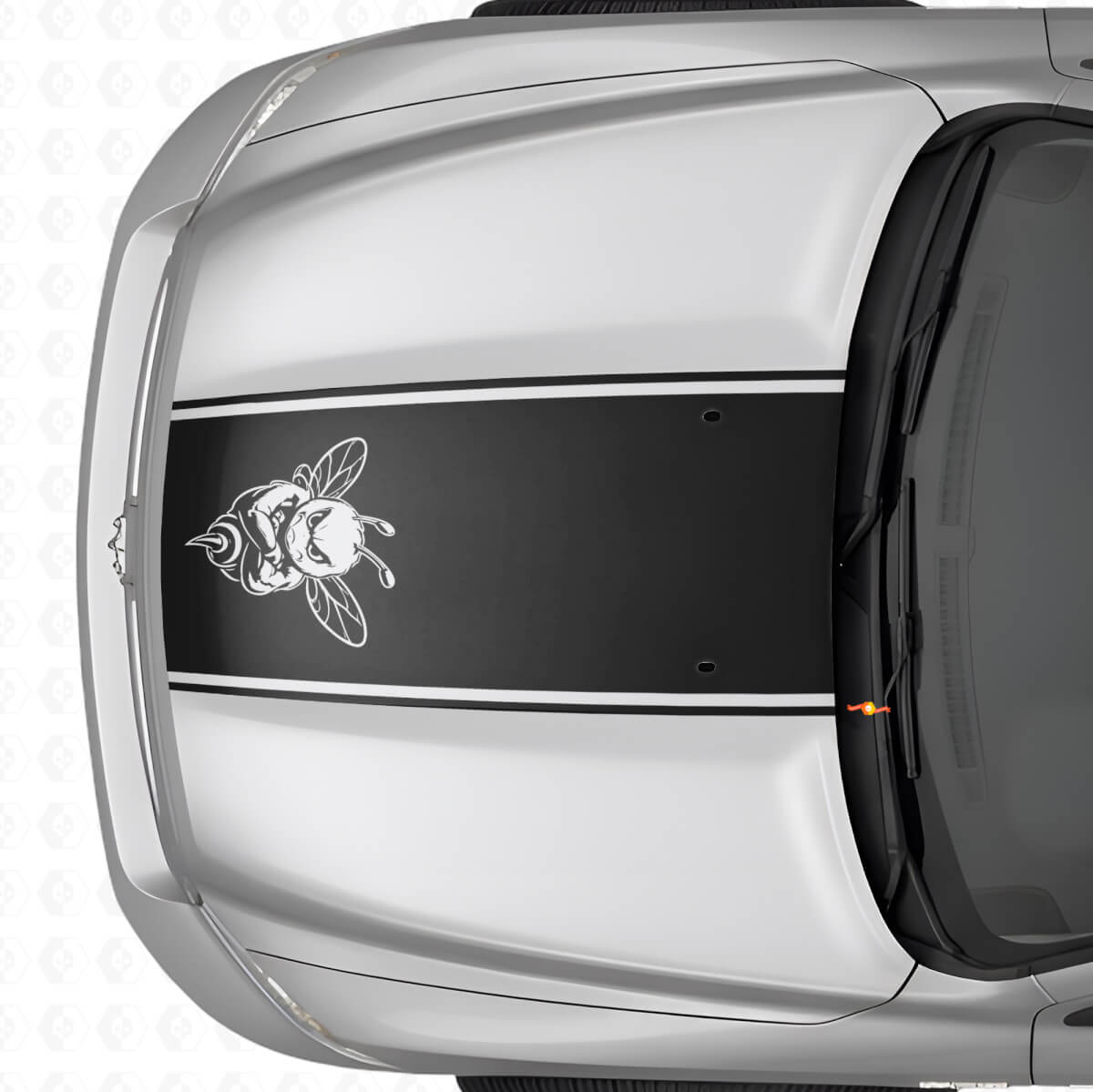 Grumpy Bee Hood Outline Stripe Vinyl Decal for Dodge Ram 1500 2500 3500