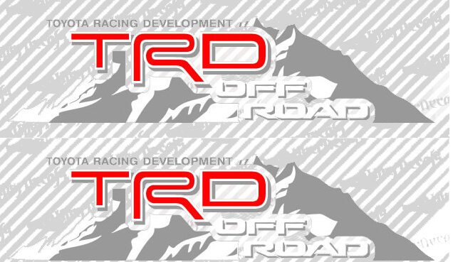 TRD Off Road Mountain Style Side Vinyl Decal Kit for Toyota Cars