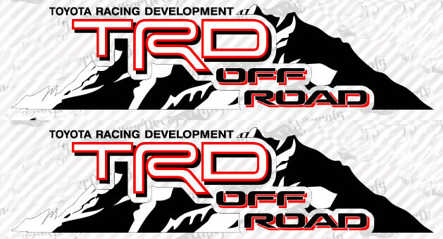 TRD Off Road Style Mountain Side Vinyl Decals for Toyota FJ Cruiser