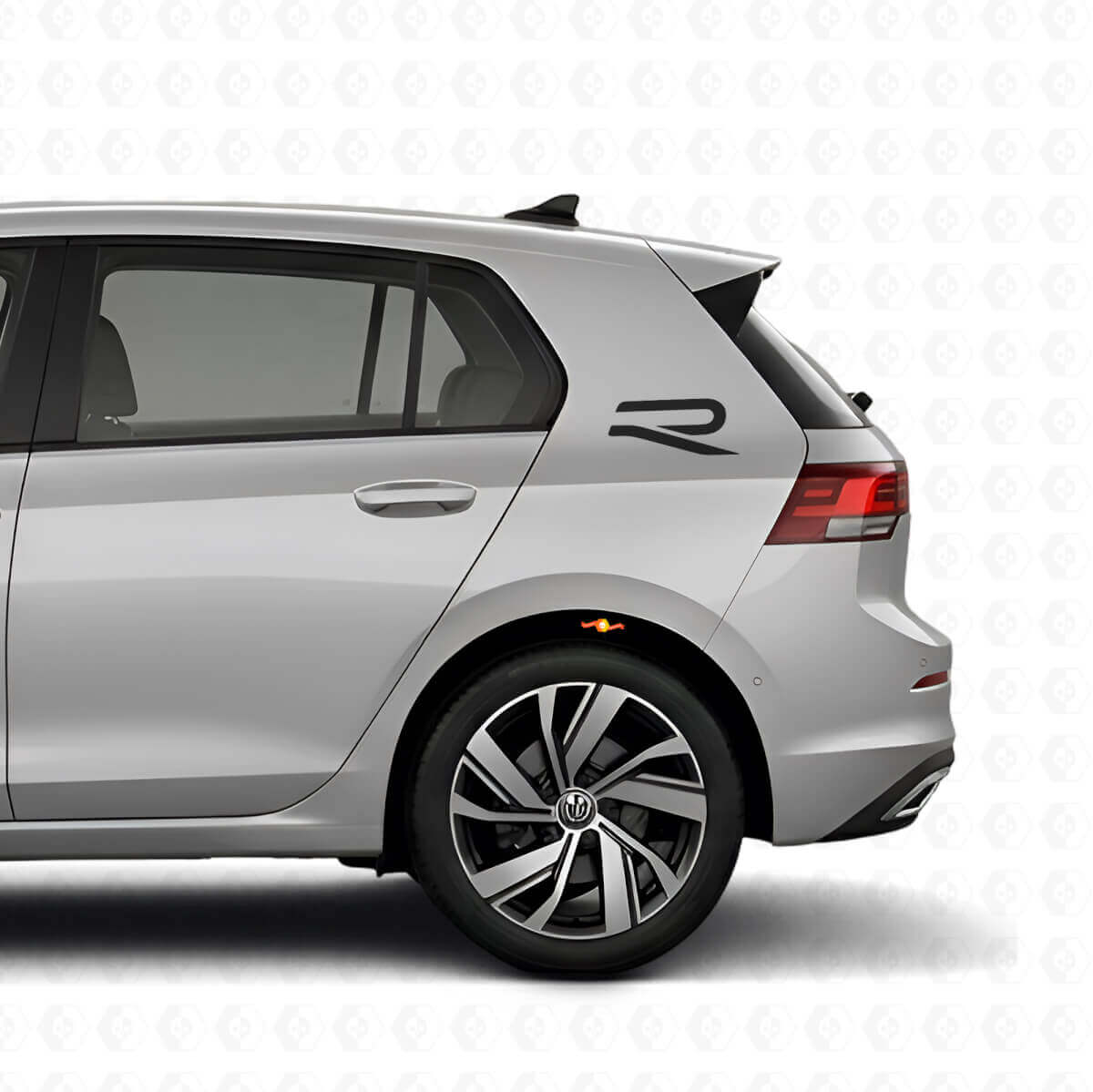 R Logo Rear Side Vinyl Decal Kit for Volkswagen Golf R MK8 2023