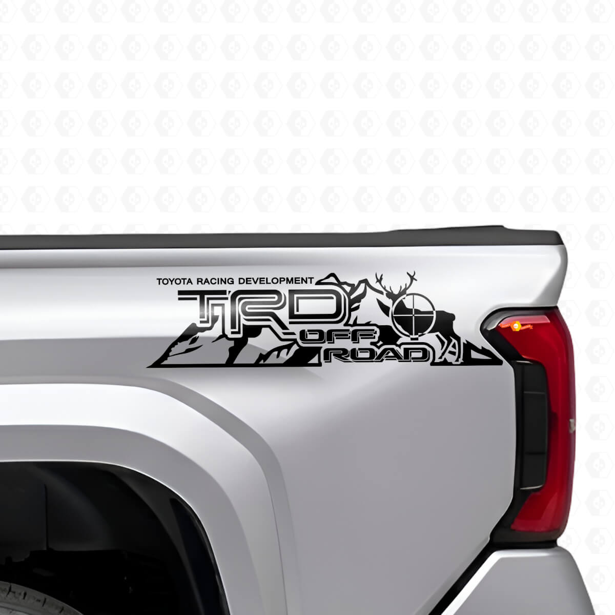 TRD Off Road Mountains Rear Side Vinyl Decal Set for Toyota Trucks