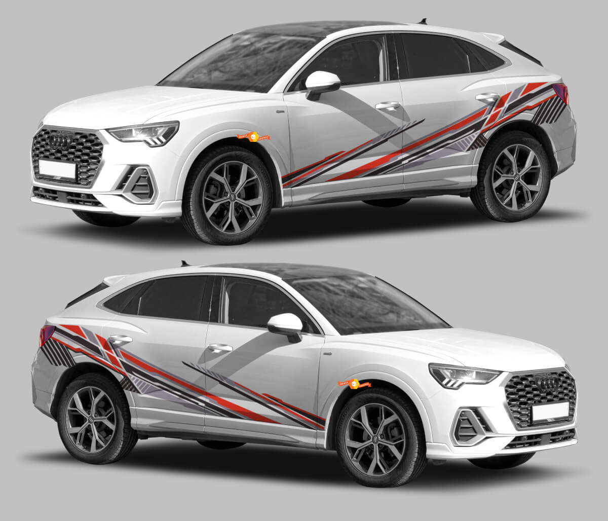 Techno Style Side Stripes Vinyl Decal Kit for Audi Q3 2019 