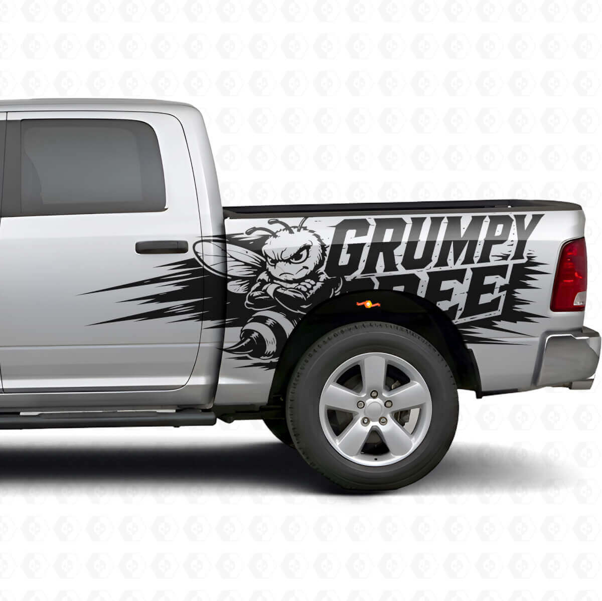 Grumpy Bee Splash Style Side Vinyl Decal Kit for Dodge Ram Truck