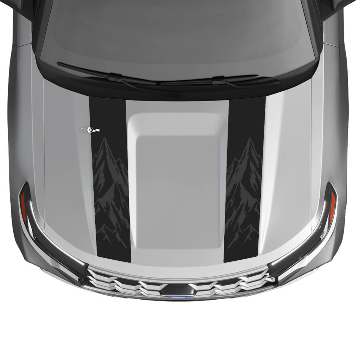 Dual Mountain Outline Hood Stripes Vinyl Decal Kit for Ford Explorer ST 2020-26