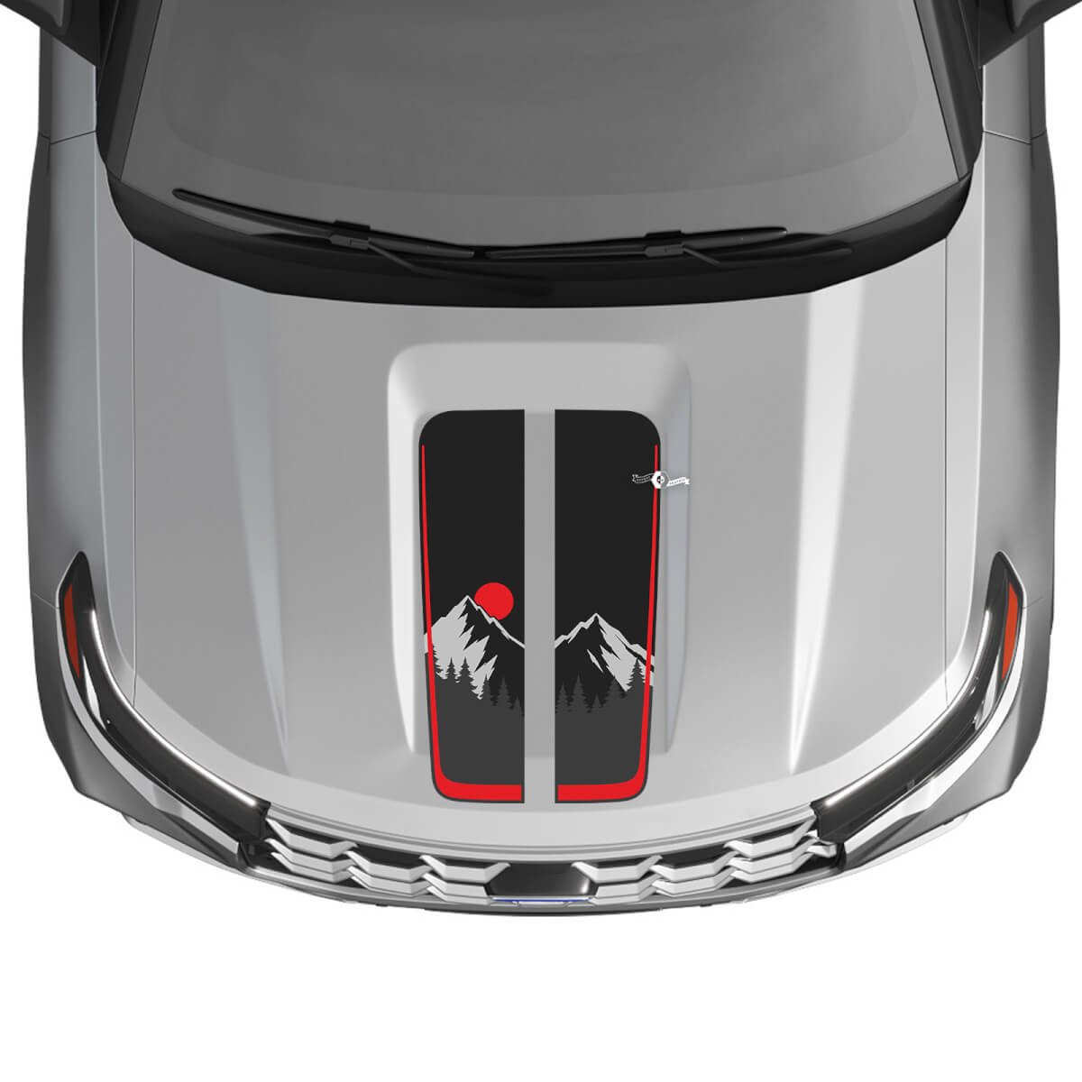 Mountain Sunset Hood Stripes Vinyl Decal Kit for Ford Explorer ST 2020-26