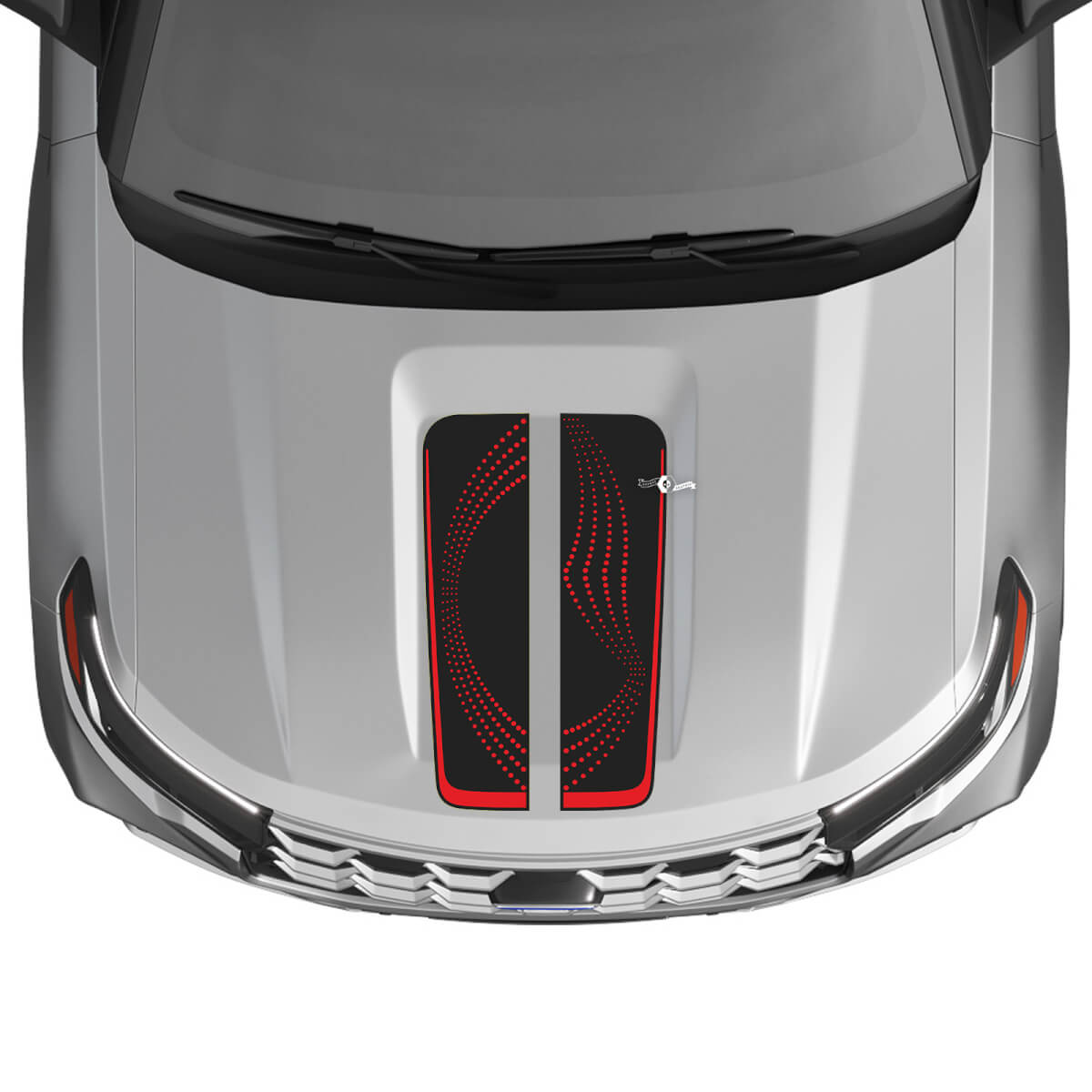 Dots Style Dual Hood Stripes Vinyl Decal Kit for Musclecar Explorer ST 2020-26