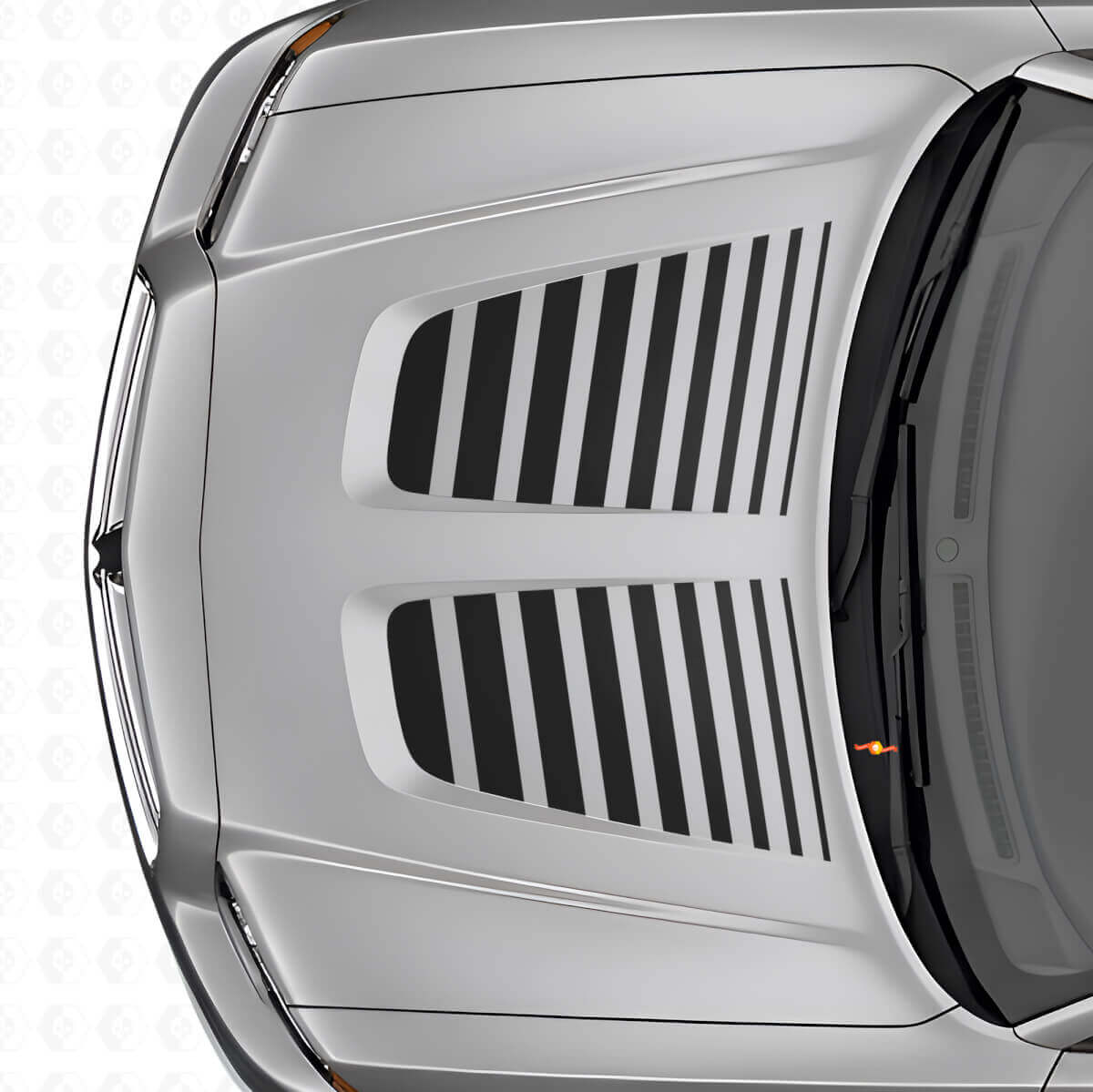 Dual Strobe Hood Stripes Vinyl Decal Set for Dodge Charger